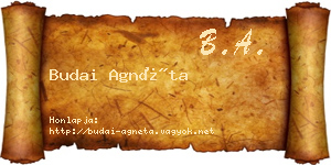 Budai Agnéta névjegykártya